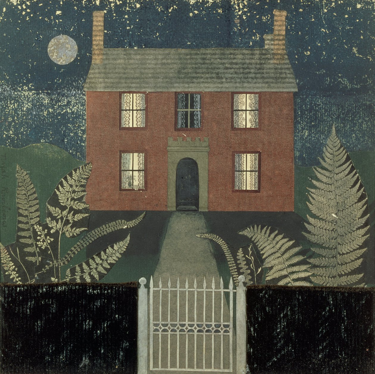 Hus om natten (collage) af Tirzah Ravilious