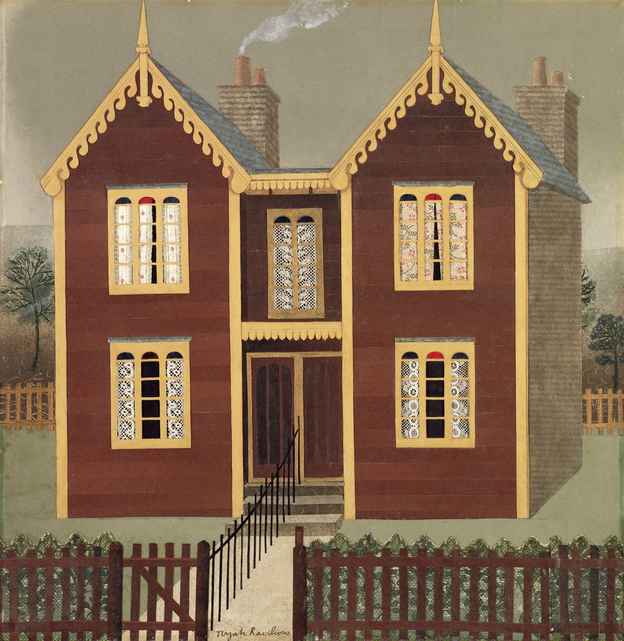 Dobbelthuse (collage) af Tirzah Ravilious