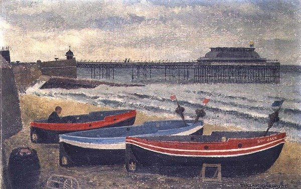 Både på Cromer Beach af Tirzah Ravilious