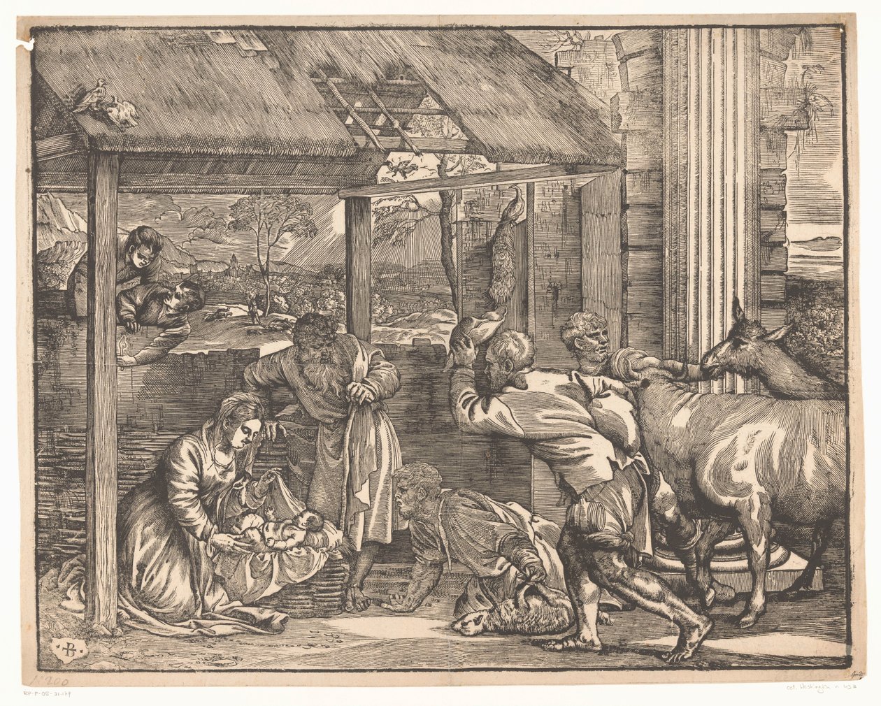 Tilbedelse af hyrderne af Titiaan (attributed to)