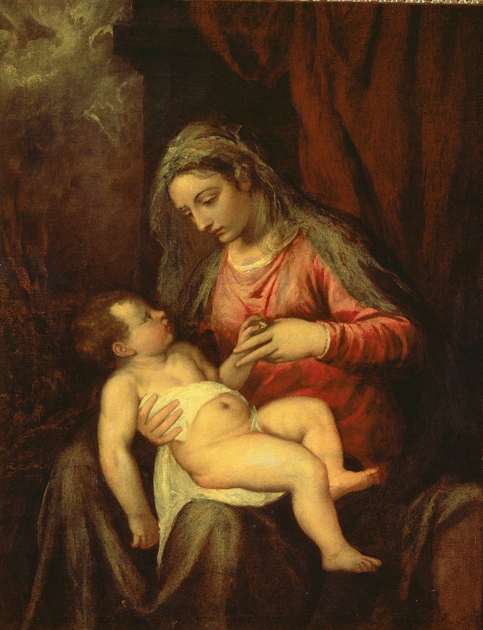 Madonna og barn af Tiziano Vecelli