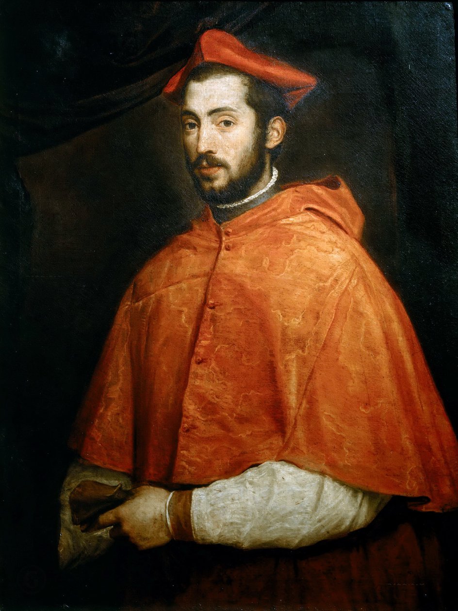 Portræt af kardinal Alessandro Farnese, 1545-1546. af Titian