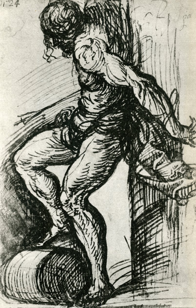 Skitse til St Sebastian, c1518, 1937 af Tiziano Vecelli