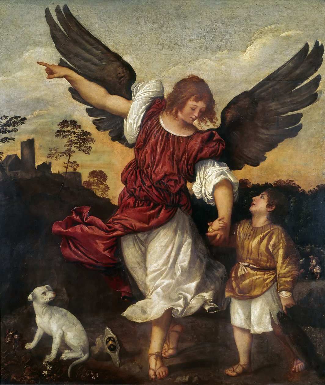 Tobias og englen, ca 1521-1525. af Titian