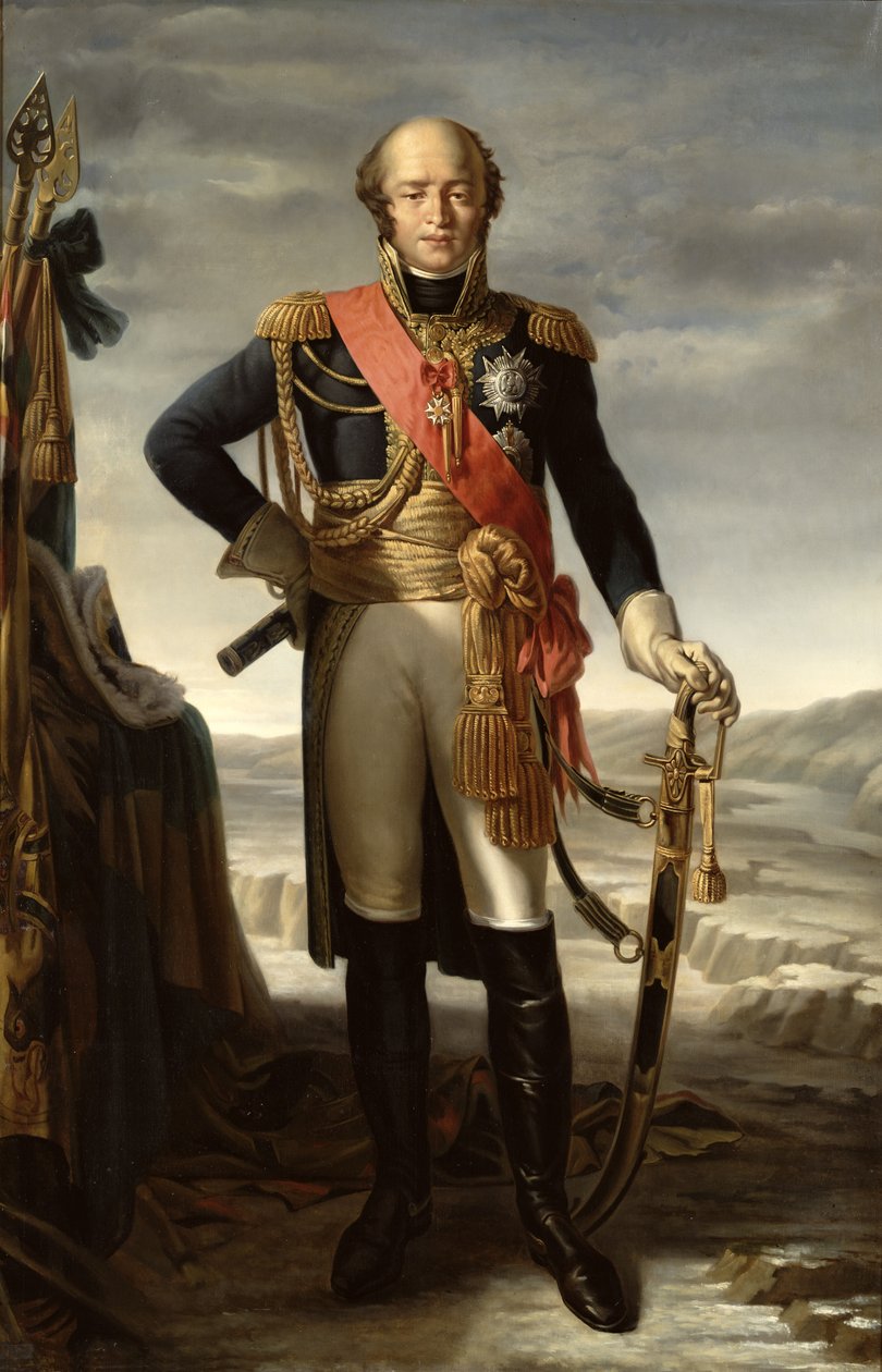 Portræt af Louis Nicolas Davout (1770-1823), prins af Eckmuhl, hertug af Auerstaedt og marskal af Frankrig, ca.1852 af Tito Marzocchi de Belluci