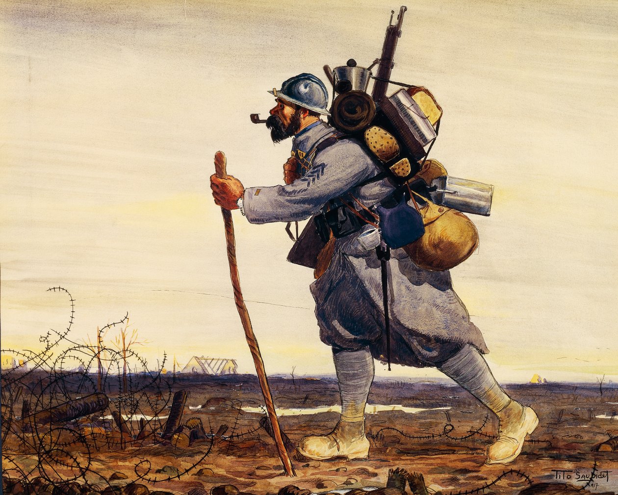 Fransk poilu (soldat) fra Første Verdenskrig af Tito Saubidet