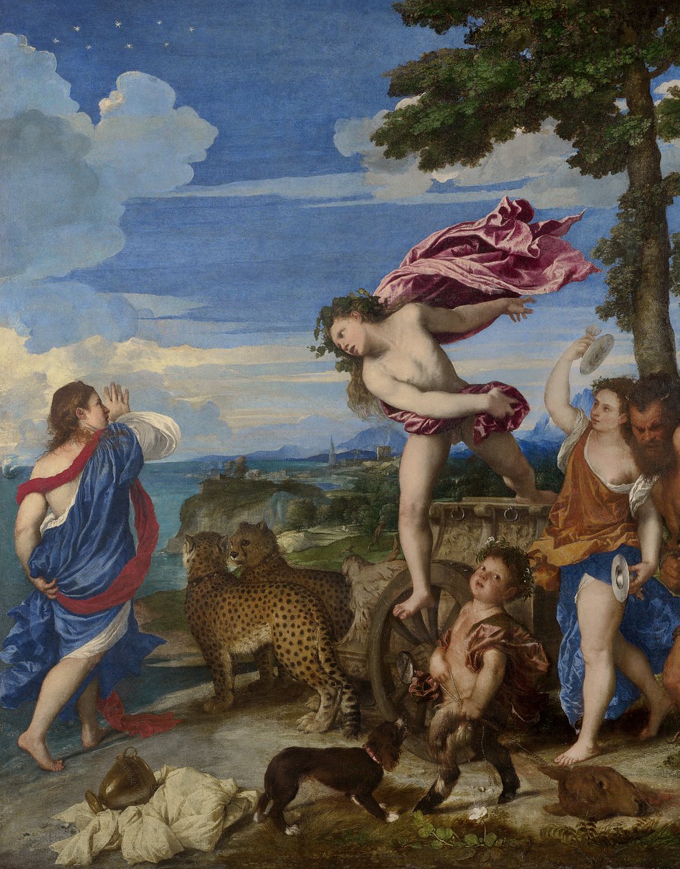 Bacchus og Ariadne, 1520-23 (før-restaurering) (detaljer fra 273110) af Tiziano Vecelli