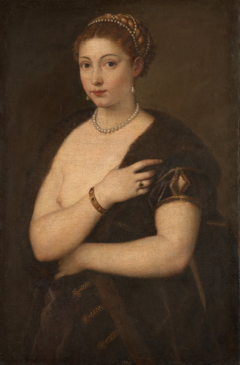 Pige i en pels af Tiziano Vecelli