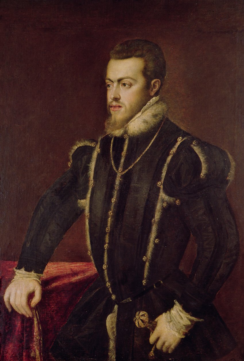 Portræt af Filip II (1527-98) af Spanien af Tiziano Vecelli