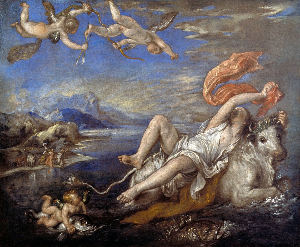 Voldtægt af Europa af Tiziano Vecelli