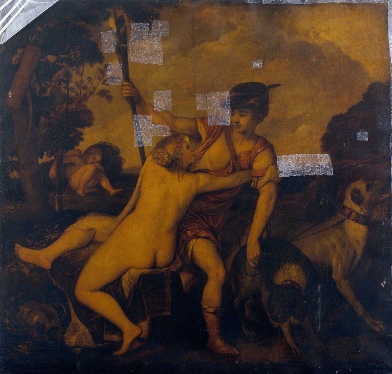 Venus og Adonis af Tiziano Vecelli