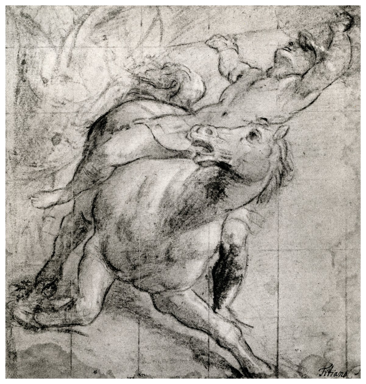 Horseman Falling, c1565, 1937 af Tiziano Vecelli