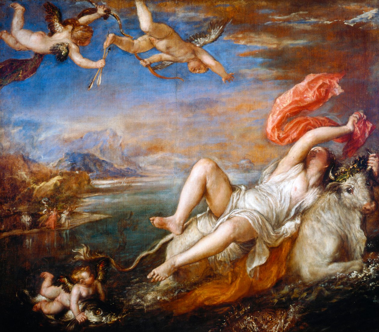 Europas voldtægt, 1560-1561 af Tiziano Vecelli
