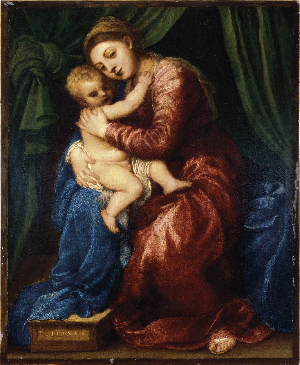 Jomfruen og Barnet af Tiziano Vecelli