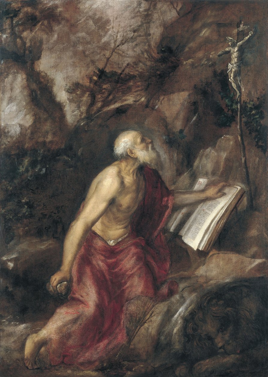 Den angrende Sankt Hieronymus af Tiziano Vecelli
