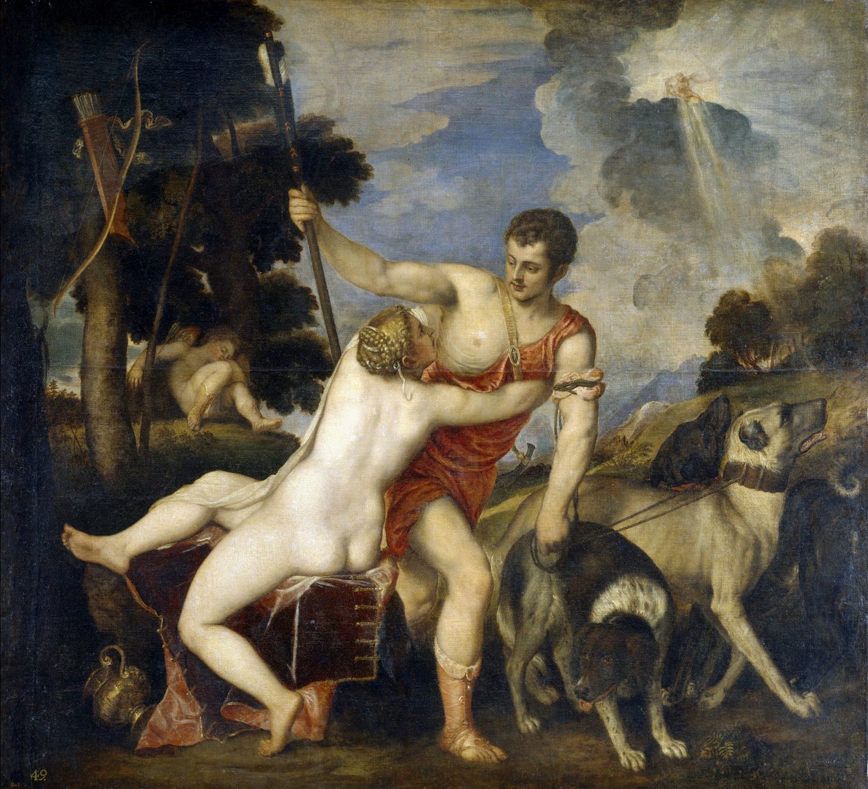 Venus og Adonis af Tiziano Vecelli