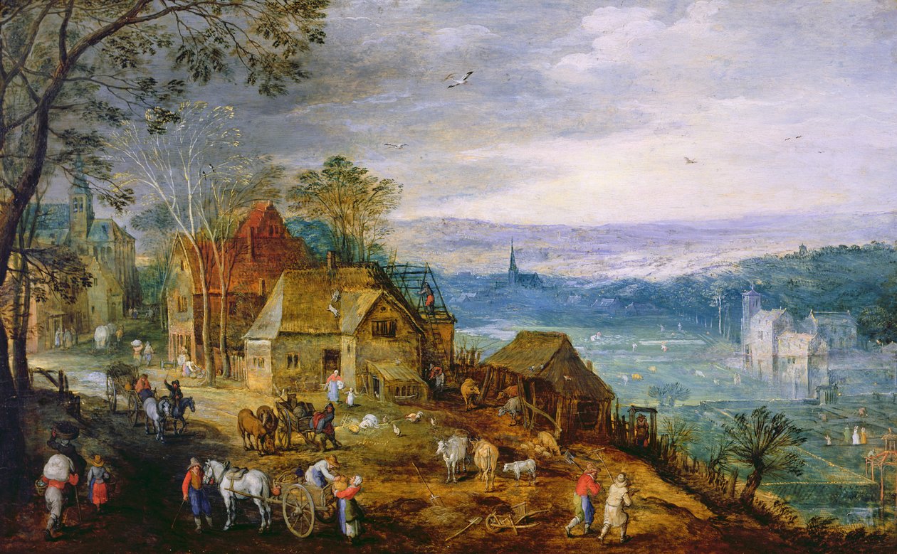 Landskabsscene af Tobias Verhaecht