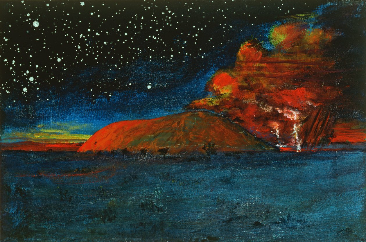 Uluru Dawn (akryl på lærred) af Tom Cook