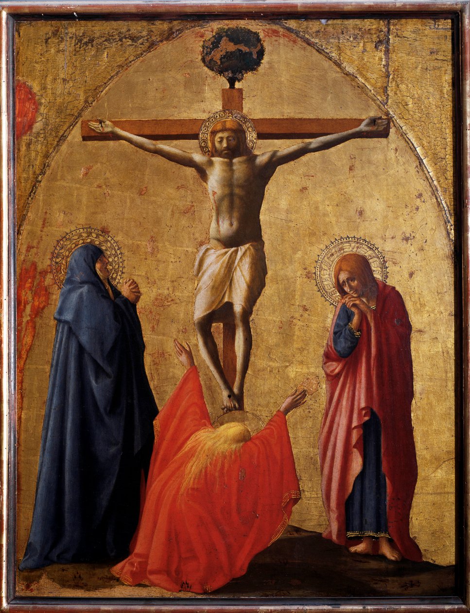 Korsfæstelse - tempera på panel af Tommaso Masaccio
