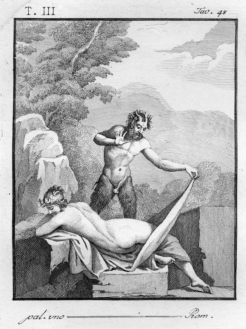 Satyr klæder en nymfe af, 1804 af Tommaso Piroli
