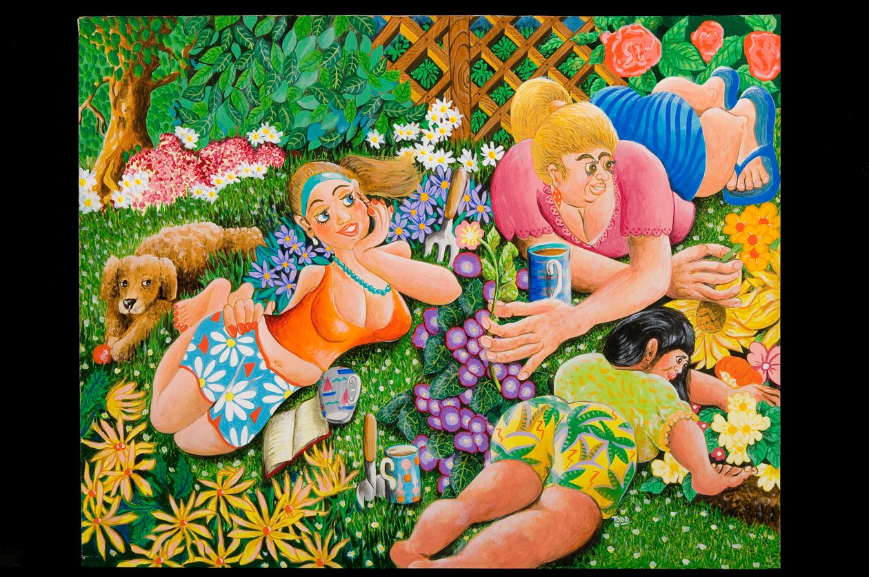 Lady Gardener, 2010 (akryl om bord) af Tony Todd