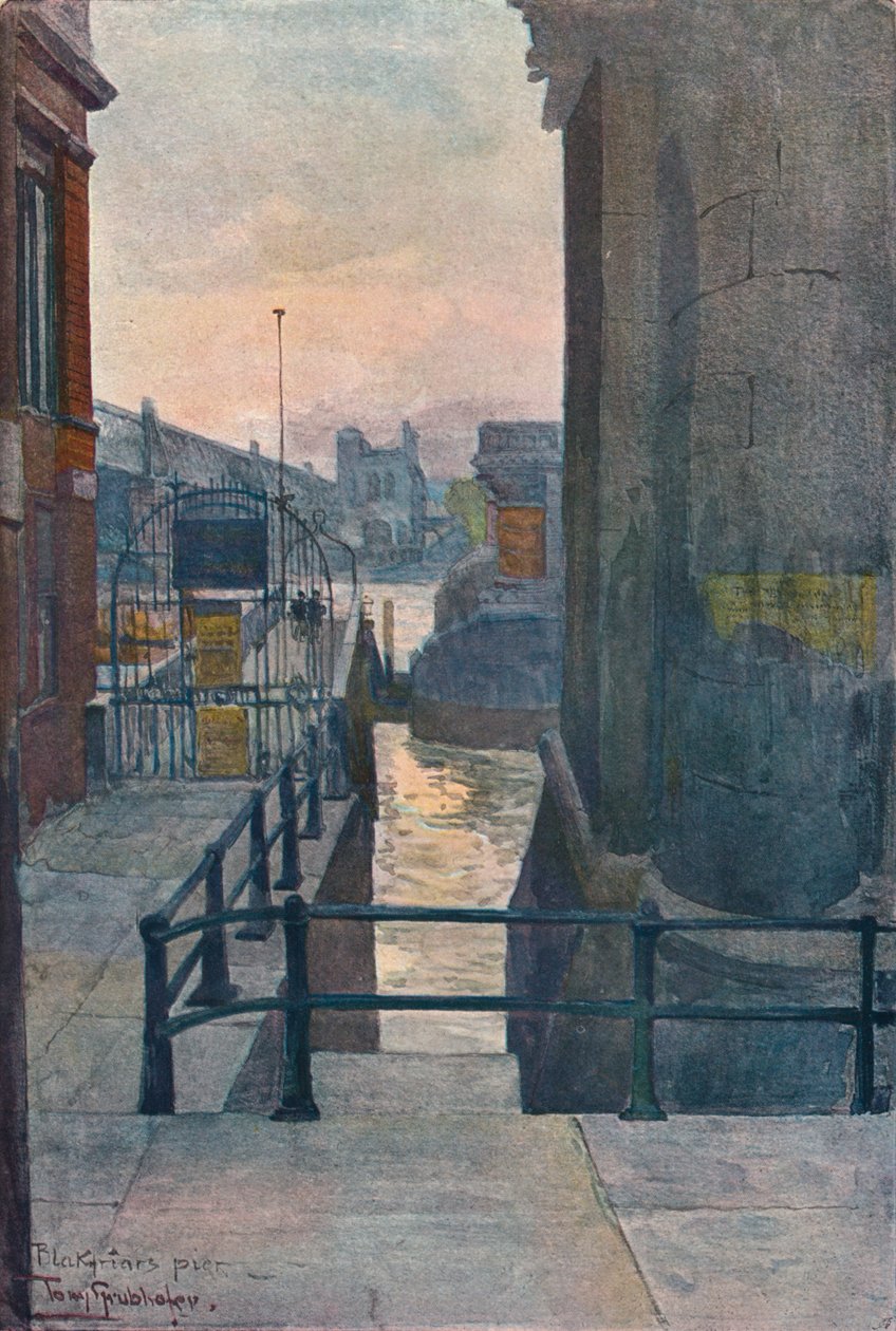 Blackfriars Pier, c1901 af Tony Grubhofer