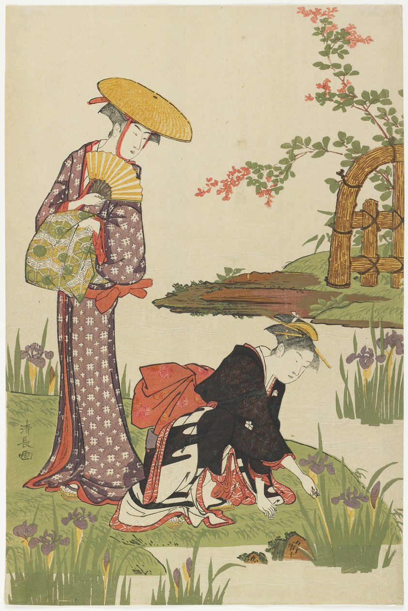 Kvinder ved en irisdam, 1785 af Torii Kiyonaga