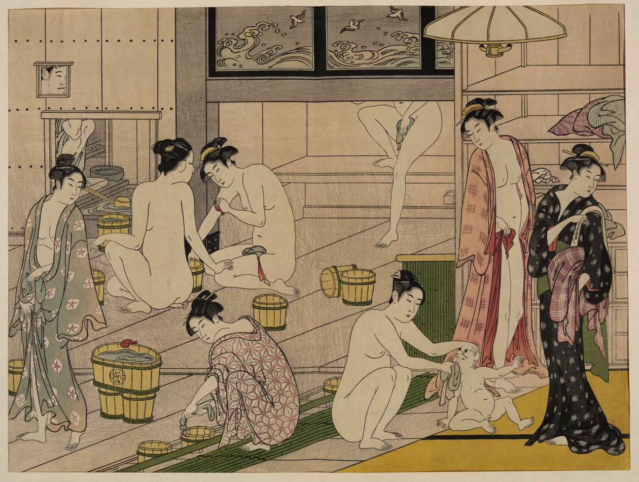 Badehus, ca. 1785 (træbloktryk) af Torii Kiyonaga