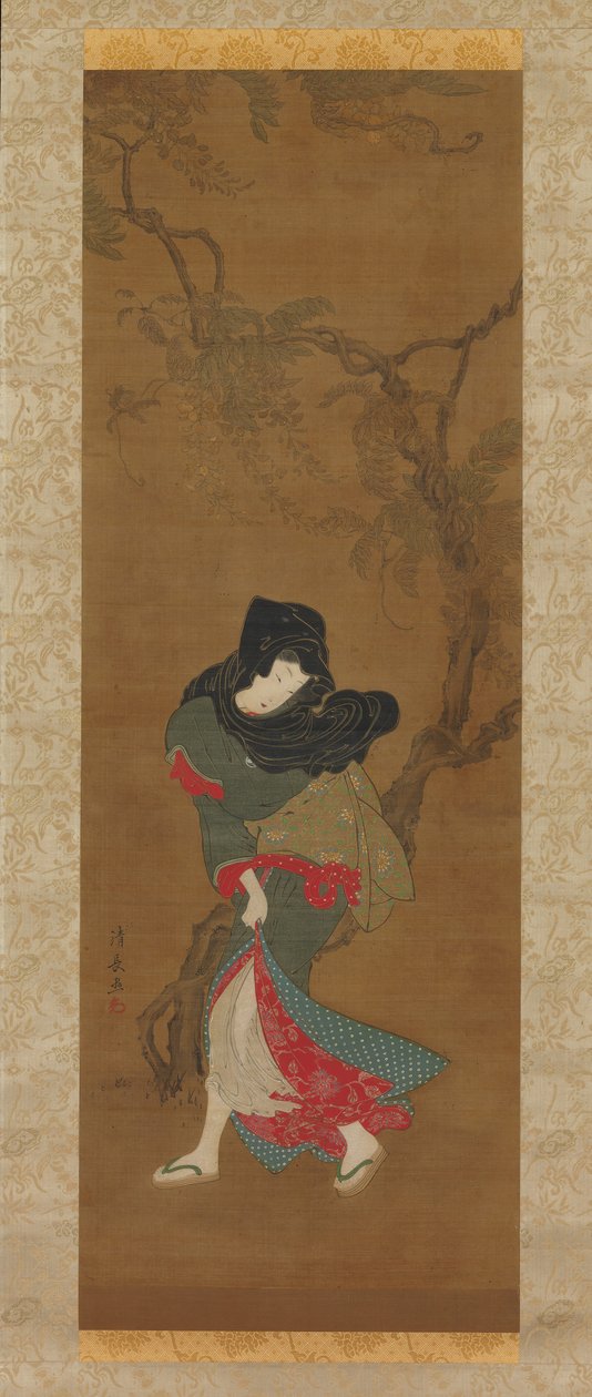 Beauty in Summer Breeze, 1700-tallet. af Torii Kiyonaga