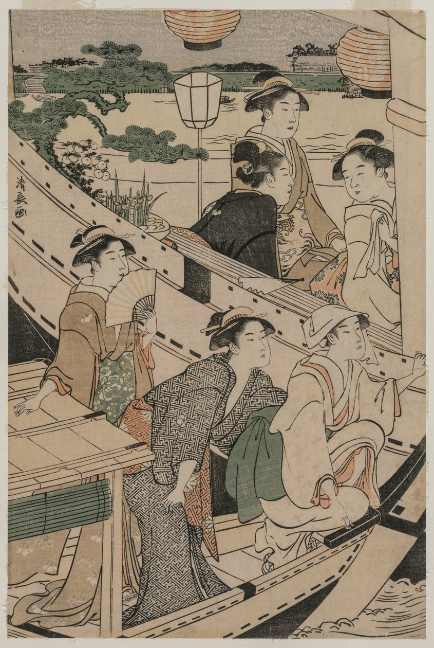 Bådfest på Sumida-floden af Torii Kiyonaga