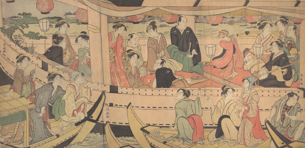 Sumida River Holiday, 1788-90. af Torii Kiyonaga