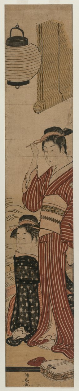 To geishaer på en balkon, 1782. af Torii Kiyonaga