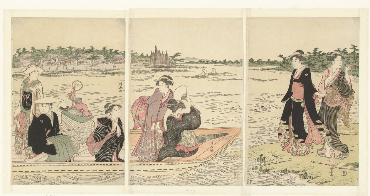 Færge på Sumida floden af Torii Kiyonaga