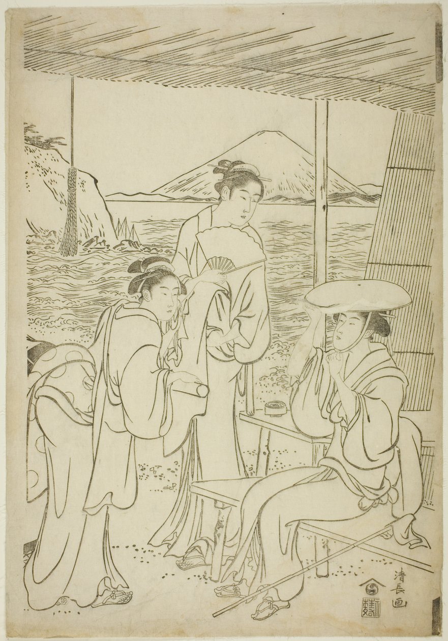 Besøgende til Enoshima af Torii Kiyonaga