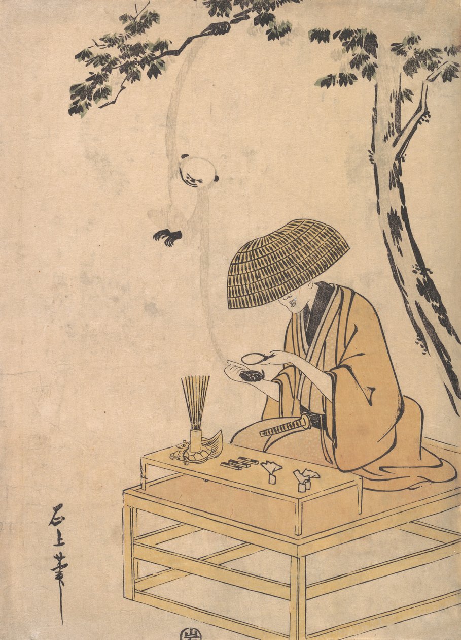 Forstørrelsesglasset, ca. 1775. af Toriyama Sekien