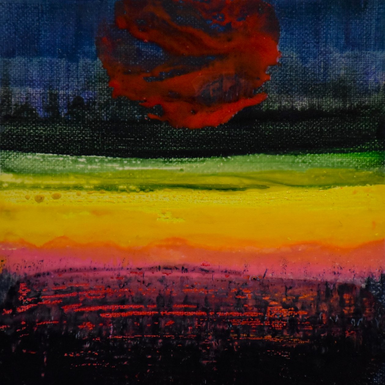 Hover , 2016 (olie på lærred) af Tracy Lambros