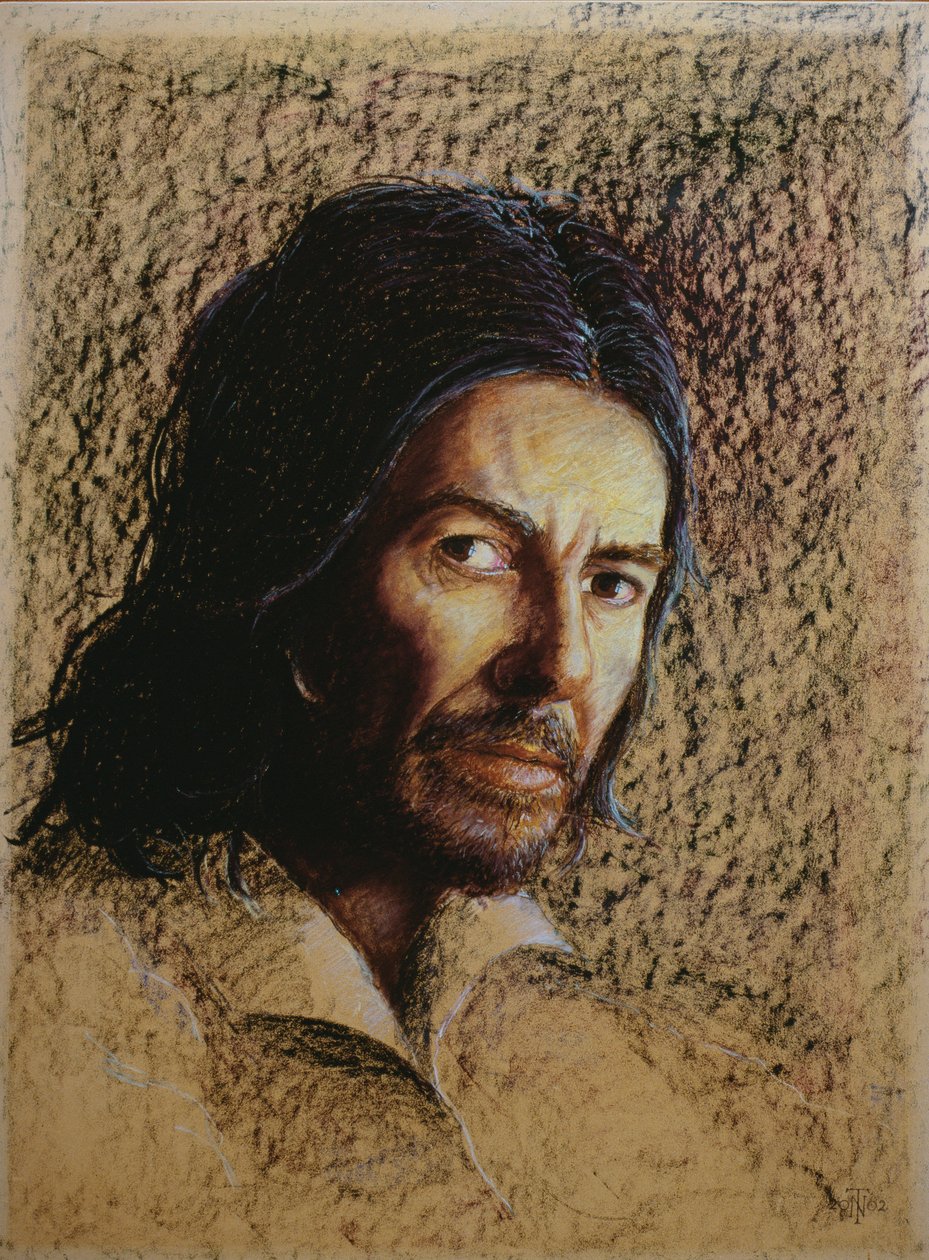 Harrison (1943-2002) (oliepastel ombord) af Trevor Neal