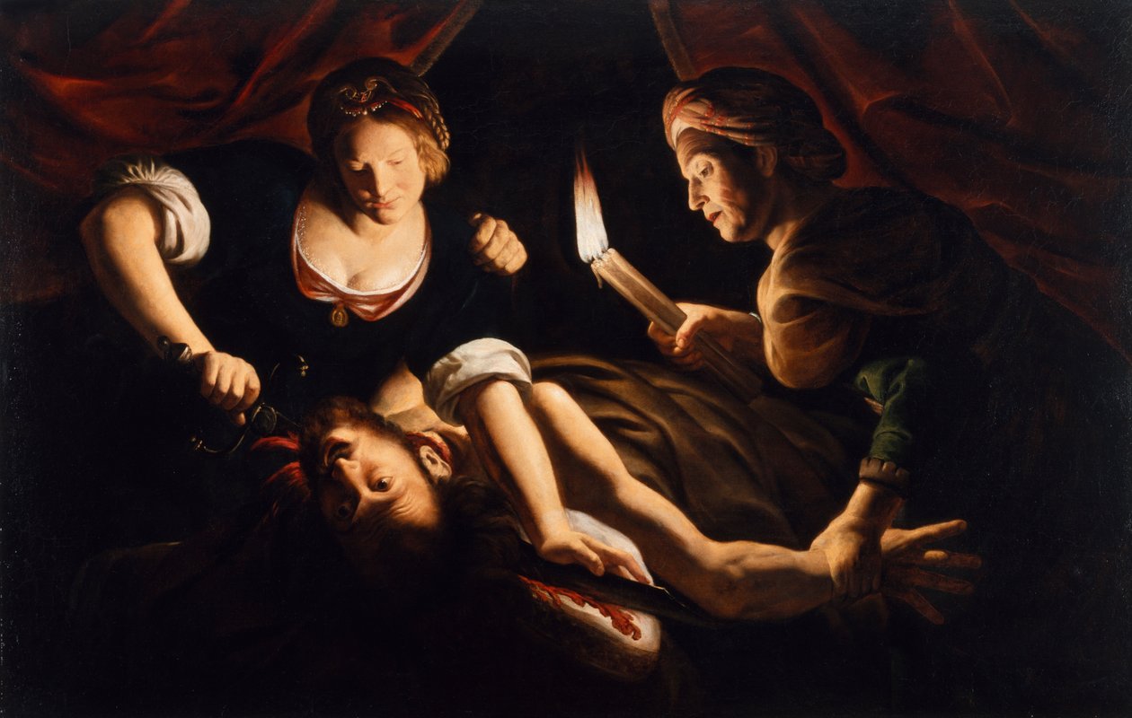 Judith skærer hovedet på Holofernes af Trophime Bigot