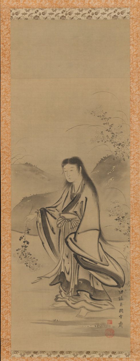Kiku Jido Chrysanthemum Boy, 1700-tallet. af Tsukioka Sessai