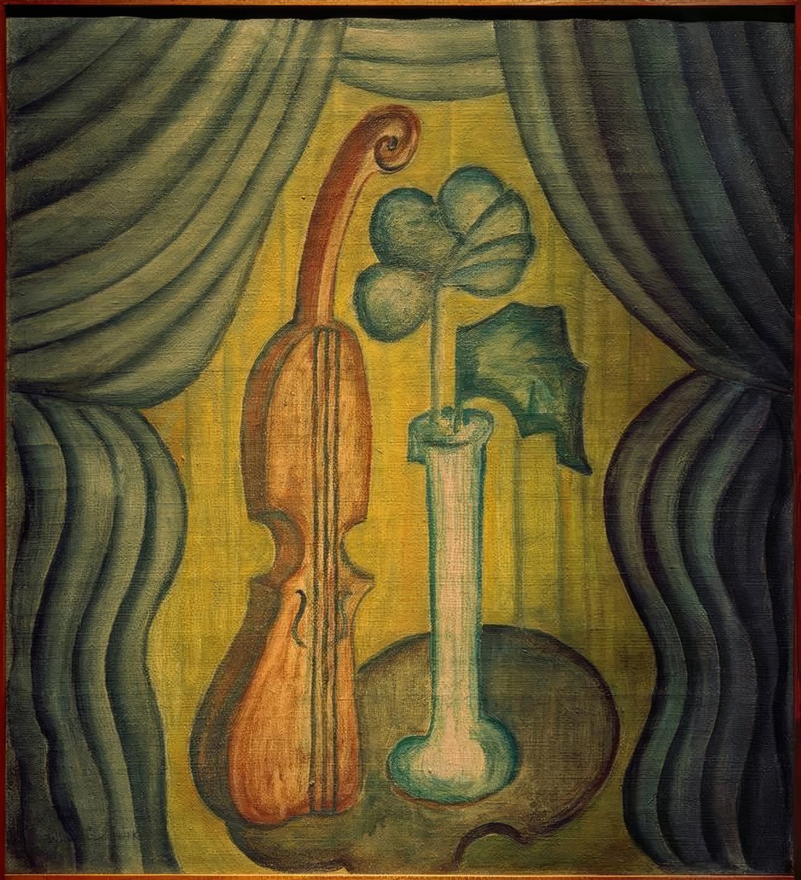 Stilleben med violin af Tytus Czyzewski