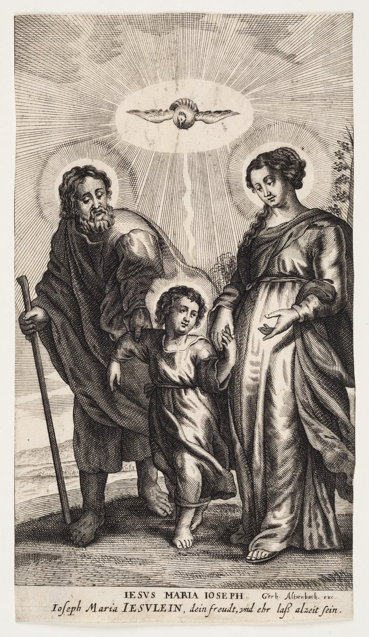 Jesus med Maria og Josef af Ubekendt