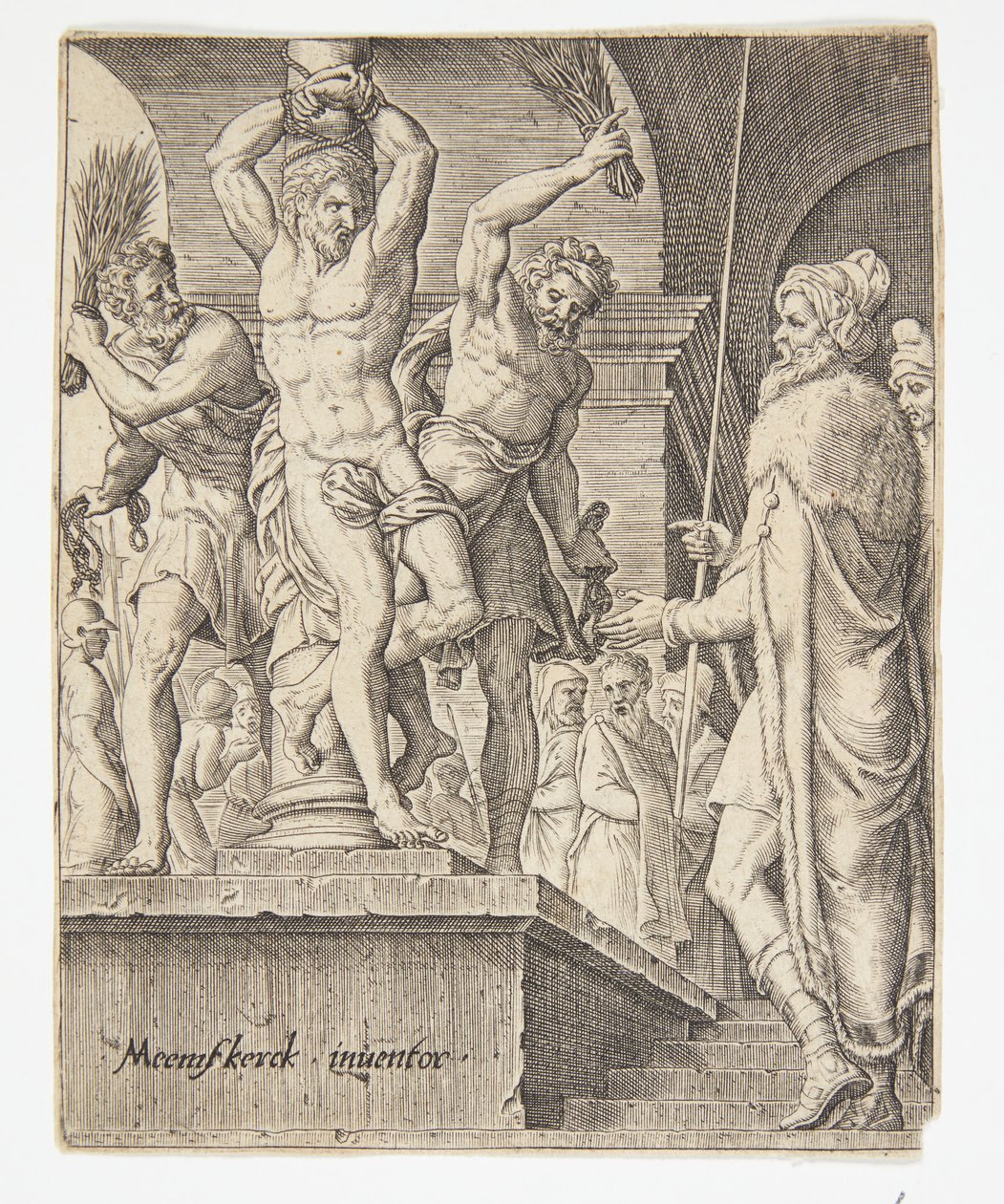 Flagelleringen af Ubekendt efter Dirck Volckertsz. Coornhert efter Maarten van Heemskerck