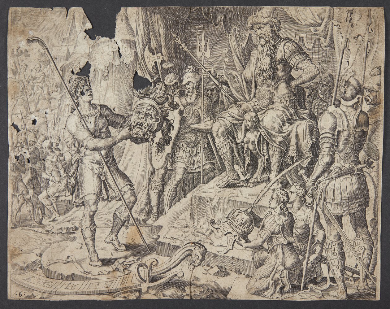 David skærer Goliats hoved af af Ubekendt efter Maarten van Heemskerck