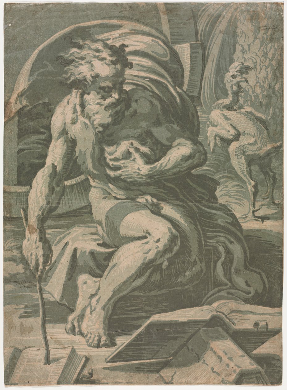 Diogenes, ca. 1524-1527. af Ugo da Carpi