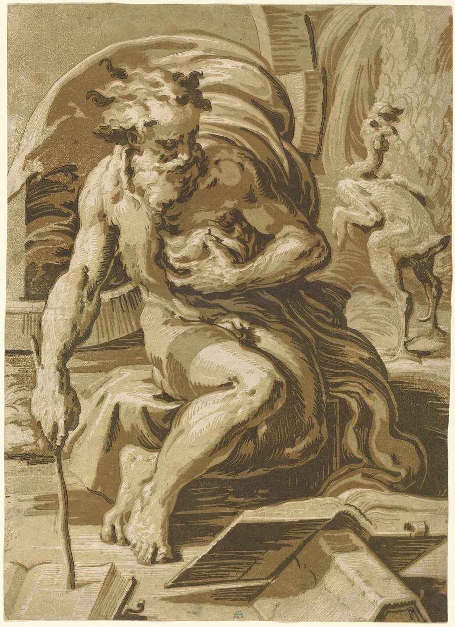 Diogenes af Ugo da Carpi, after Parmigianino