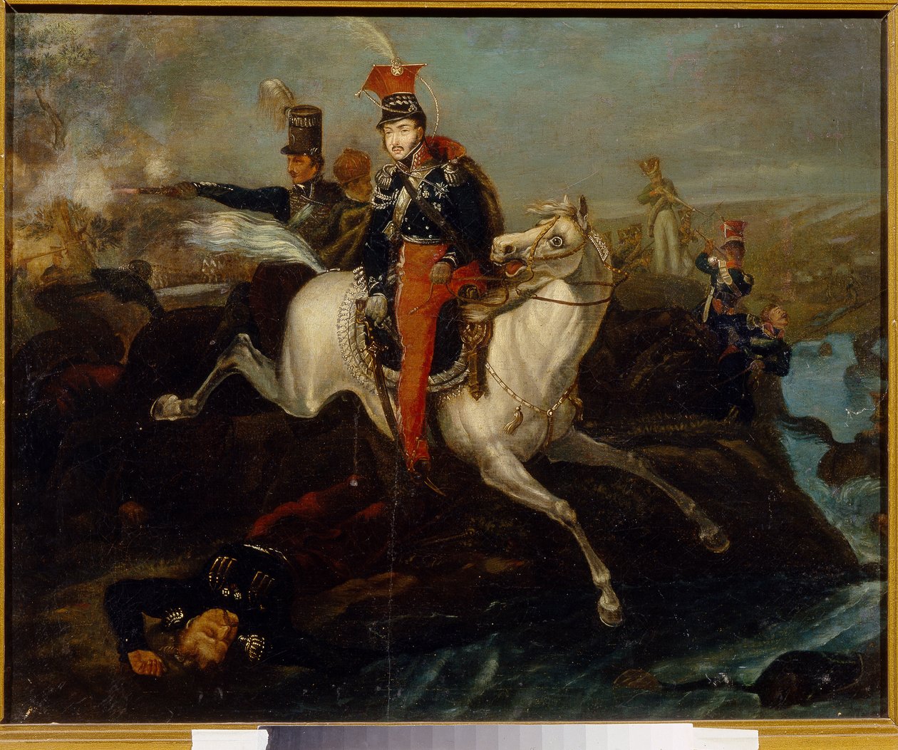 Prins Josef Poniatowskis død i slaget ved Leipzig, 16. oktober 1813 af Ukranian School Ukranian School
