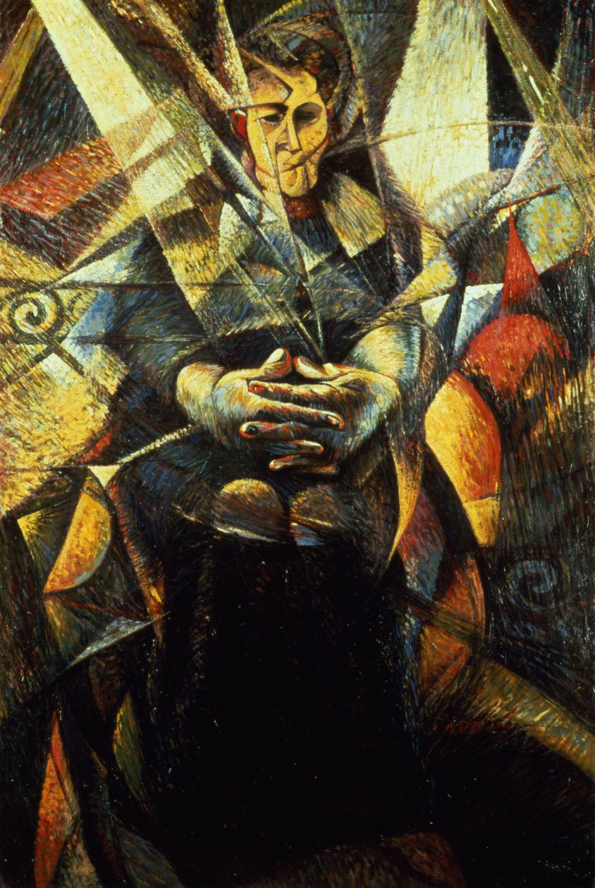 Portræt af en siddende kvinde af Umberto Boccioni