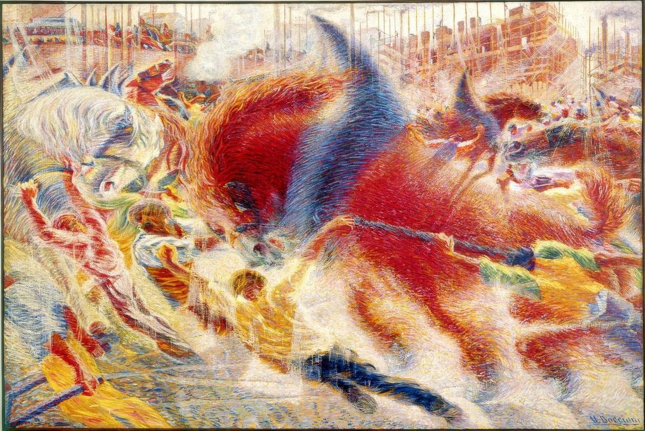 Byen rejser sig af Umberto Boccioni