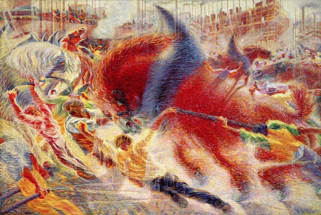 Byen rejser sig af Umberto Boccioni