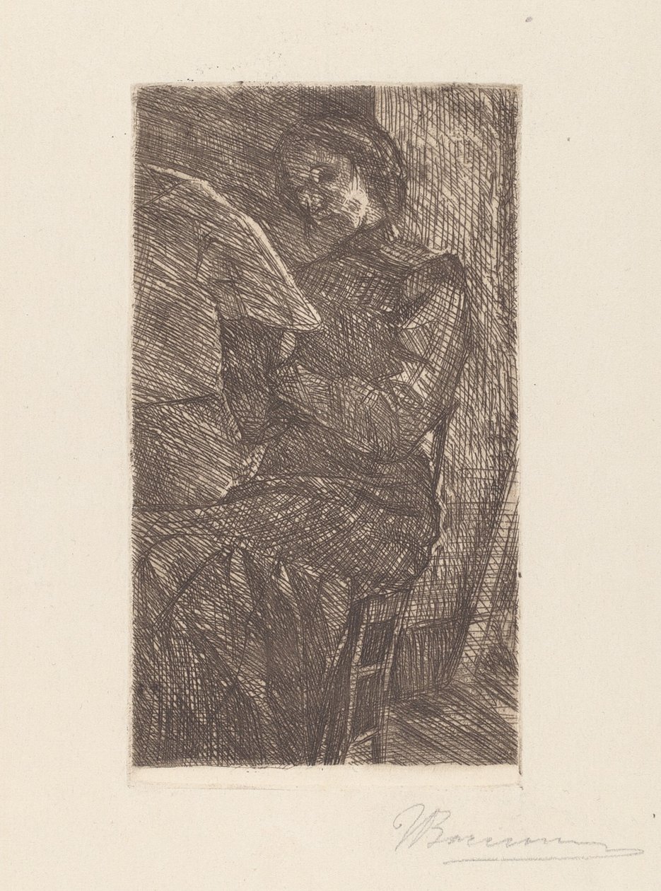 Kvinde læser af Umberto Boccioni